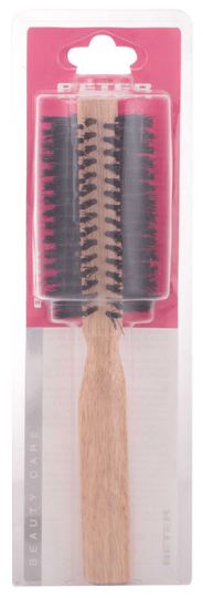 Oak wood round brush, mixed bristles, 61mm diam.