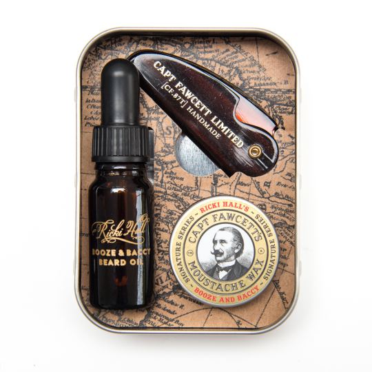 Booze &amp; Baccy 3 Piece Beard and Mustache Kit