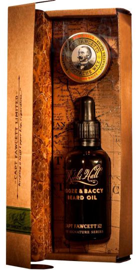 Ricki Hall Booze &amp; Baccy Mustache Oil and Wax Gift Set