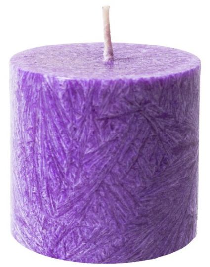 Small purple pillar candle