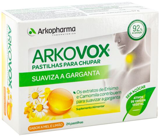 Arkovox Suaviza la Garganta Sabor Miel y Limón 24 Comprimidos