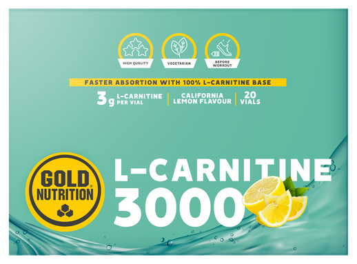 GoldNutrition L-Carnitina 3000 mg Lim&oacute;n 20 Viales