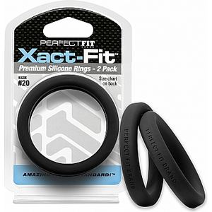 Xact Fit Pack of 2 Silicone Rings 19 cm Black